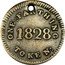 UK One Farthing Commerce Token 1828  ONE FARTHING 1828 TOKEN coin reverse