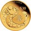 Tuvalu 30 Dollars (Year of the Snake. Baby Snake. Longevity) 1/5 OZ 9999 GOLD $ 30 壽 P IJ coin reverse