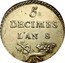 France 5 Decimes (Pattern by Lorthior) 5 DECIMES L'AN 8 A coin reverse