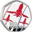 UK 50 Pence (Red Arrows. Colored. Piedfort) RED ARROWS TD coin reverse