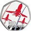 UK 50 Pence Red Arrows. Colored 2025  Proof RED ARROWS TD coin reverse