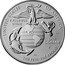 USA One Dollar (250th Anniversary of the United States Marine Corps) UNITED STATES SEMPER FIDELIS OF AMERICA E PLURIBUS UNUM CAC ONE DOLLAR P DW THE FEW, THE PROUD coin obverse