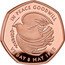 UK 50 Pence (End of World War II) IN PEACE GOODWILL VE DAY 8 MAY 1945 coin reverse