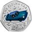 UK 50 Pence The Flying Car. Colored 2025  BU THE FLYING CAR ©WBEI coin reverse