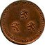 UK Halfpenny (Warwickshire. Birmingham. Johnson. Three Lions) PROMISSORY HALFPENNY PAYABLE AT coin reverse