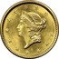 USA Dollar Liberty Head - Type 1 1851 KM# 73 LIBERTY coin obverse