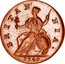 UK 1/2 Penny George II 1749 KM# 579.2 BRITAN NIA ∙ coin reverse