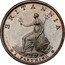 UK 1 Farthing George III 1799 Proof KM# 646 BRITANNIA 1 FARTHING coin reverse
