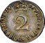 UK 2 Pence (William III (2 Pence)) KM# 500.1 MAG∙BR∙FRA∙HIB∙REX∙*YEAR*∙ 2 coin reverse