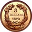 USA 3 Dollars Indian Head 1870 KM# 84 3 DOLLARS coin reverse