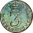 UK 3 Pence 1713 KM# A514 Pre-Decimal coinage ET HIB REG MAG BRI FR 3 coin reverse