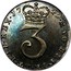 UK 3 Pence George II 1740 KM# 569 MAG∙BRI∙FR∙ET∙HIB∙REX ∙*YEAR*∙ 3 coin reverse