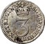 UK 3 Pence William and Mary (Three Pence) 1689 KM# 470.1 MAG BR FR ET HIB REX ET REGINA *YEAR* 3 coin reverse