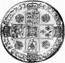 UK 1/2 Crown George II Roses in angles 1745 KM# 584.1 F ∙ D ∙ B ∙ - ET ∙ L ∙ D ∙ S ∙ R ∙ I ∙ - A ∙ T ∙ ET ∙ E ∙ - M ∙ B ∙ F ∙ ET ∙ - H ∙ REX ∙ coin reverse