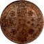 UK 1/2 Crown George II Roses in angles small letters 1739 KM# 574.2 F ∙ D ∙ B ∙ - ET ∙ L ∙ D ∙ S ∙ R ∙ I ∙ - A ∙ T ∙ ET ∙ E ∙ - M ∙ B ∙ F ∙ ET ∙ - H ∙ REX ∙ coin reverse