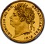 UK 1/2 Sovereign George IV 1821 Proof KM# 681 GEORGIUS IIII D:G: BRITANNIAR: REX F:D: B.P. coin obverse