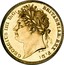 UK 1/2 Sovereign George IV 1825 KM# 689 GEORGIUS IIII D: G: BRITANNIAR: REX F: D: B. P. coin obverse