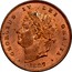 UK 1/3 Farthing George IV 1827 KM# 703 GEORGIUS IV DEI GRATIA coin obverse
