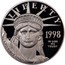 USA $100 American Eagle 1998 W KM# 292 LIBERTY 1998 IN GOD WE TRUST E PLURIBUS UNUM coin obverse