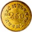 USA $2.50 18XX KM# 76.2 Christopher Bechtler (Georgia) BECHLER . RUTHERF : 2.50 coin reverse