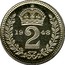 UK 2 Pence George VI Maundy Coinage 1948 Prooflike KM# 847a *YE 2 AR* coin reverse