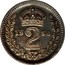 UK 2 Pence George VI Maundy Coinage 1950 Prooflike KM# 871 *YE 2 AR* coin reverse