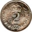 UK 2 Pence Victoria 1891 Prooflike KM# 771 2 coin reverse