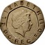 UK 20 Pence Elizabeth II 2007 Proof KM# 990 ELIZABETH II D∙G∙REG∙F∙D IRB coin obverse