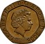 UK 20 Pence Royal Shield Gold edition 2008 Proof KM# 1111b ELIZABETH∙II∙D∙G REG∙F∙D IRB coin obverse