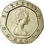 UK 20 Pence Tudor Rose 1982 KM# 931 ELIZABETH II D∙G∙REG∙F∙D∙ coin obverse