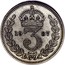 UK 3 Pence George VI 1937 Prooflike KM# 850 *YE 3 AR* coin reverse