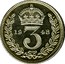 UK 3 Pence George VI 1948 Prooflike KM# 850a *YE 3 AR* coin reverse