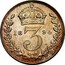 UK 3 Pence Victoria 1894 Prooflike KM# 777 3 coin reverse