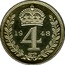 UK 4 Pence Groat 1948 Prooflike KM# 851a *YE 4 AR* coin reverse
