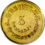 USA 5 Dollars (1842-52) KM# 86 August Bechtler A. BECHTLER. RUTHERFORD 5 DOLLARS coin obverse