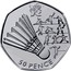 UK 50 Pence 2012 London Olympics - Badminton 2011 British Royal Mint Proof KM# 1174a 50 PENCE coin reverse