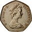 UK 50 Pence Entry into European Economic Community 1973 Proof KM# 918 D∙G∙REG∙F∙D∙ ELIZABETH II coin obverse