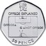 UK 50 Pence London 2012 Olympics - Association Football 2011 British Royal Mint Proof KM# 1193a OFFSIDE EXPLAINED OFFSIDE NOT OFFSIDE 50 PENCE coin reverse