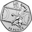 UK 50 Pence London 2012 Olympics - Handball 2011 British Royal Mint Proof KM# 1192a 50 PENCE coin reverse