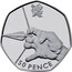 UK 50 Pence Olympics - Archery 2011 British Royal Mint Proof KM# 1167a 50 PENCE coin reverse