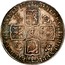 UK Crown George II Roses and plumes 1735 KM# 575.1 F ∙ D ∙ B ∙ - ET ∙ L ∙ D ∙ S ∙ R ∙ I ∙ - A ∙ T ∙ ET ∙ E ∙ - M ∙ B ∙ F ∙ ET ∙ - H ∙ REX ∙ coin reverse