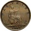 UK Farthing Victoria toothed border 1869 KM# 747.2 FARTHING coin reverse