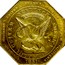 USA Fifty Dolls Augustus Humbert United States Assayer of Gold California 1851 KM# 32.1 UNITED STATES OF AMERICA FIFTY DOLLS 880 THOUS coin obverse