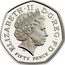 UK Fifty Pence 50th anniversary of the foundation of the World Wildlife Fund 2011 British Royal Mint Proof KM# 1196 ELIZABETH II D G REG F D FIFTY PENCE IRB coin obverse