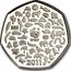 UK Fifty Pence 50th anniversary of the foundation of the World Wildlife Fund 2011 British Royal Mint Proof KM# 1196 WWF 2011 MD coin reverse