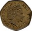UK Fifty Pence Shield of the Royal Arms puzzle 6/6 2008 British Royal Mint KM# 1112 ELIZABETH∙II∙D∙G REG∙F∙D∙2008 IRB coin obverse