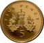 UK Five Pence Crown Thistle 2002 Proof KM# 988b FIVE PENCE 5 coin reverse