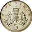 UK Five Pence Crowned Thistle 1982 KM# 929 FIVE PENCE 5 coin reverse