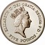 UK Five Pounds 90th Birthday of Queen Mother 1990 Proof KM# 962a ELIZABETH∙II∙DEI∙GRATIA∙REGINA∙F∙D ∙FIVE POUNDS∙ RDM coin obverse