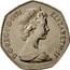 UK New Pence Elizabeth II 1978 KM# 913 D∙G∙REG∙F∙D∙1980 ELIZABETH∙II coin obverse